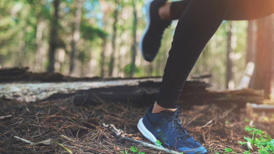 person running on trail