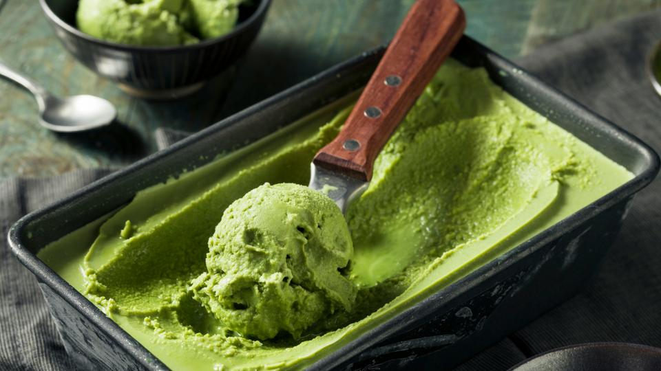 scoop of matcha ice cream