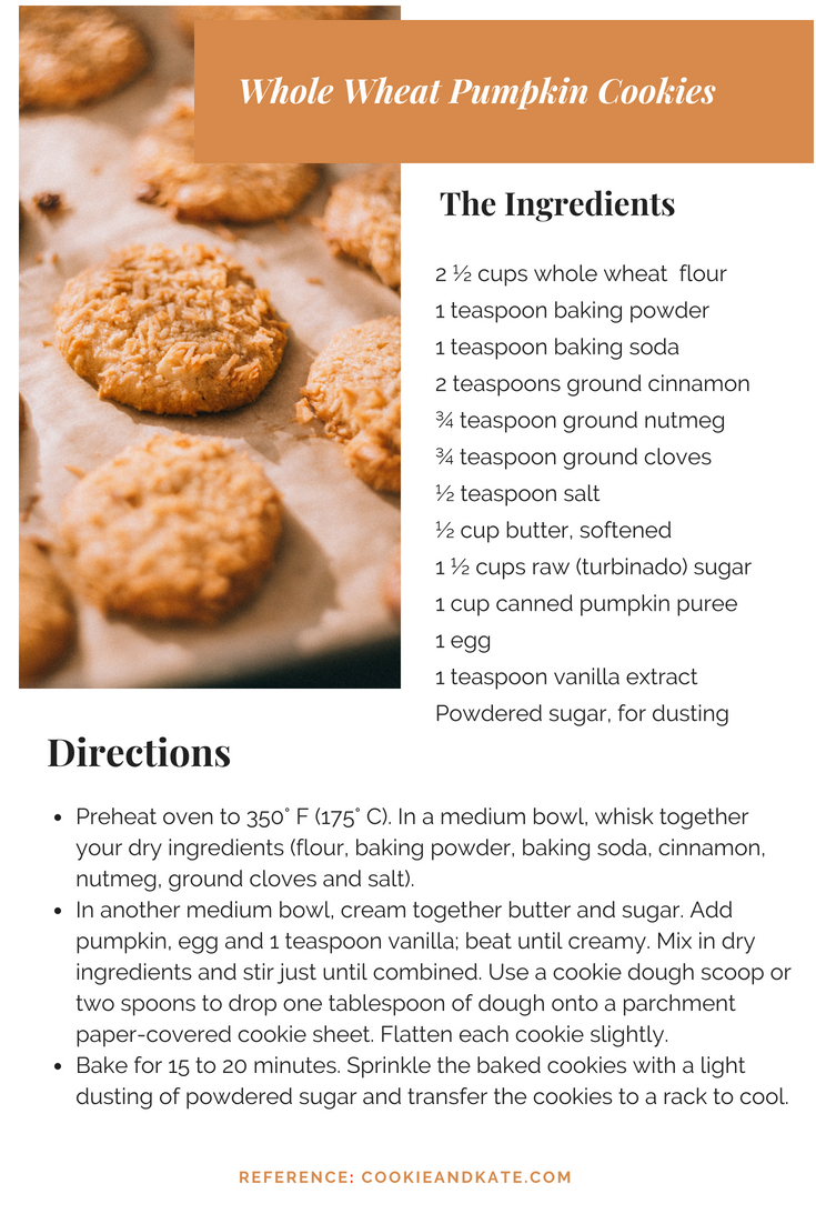 whole wheat pumpkin cookies