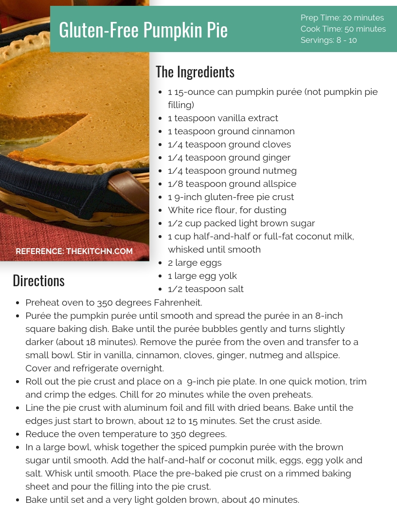 gluten free pumpkin pie recipe