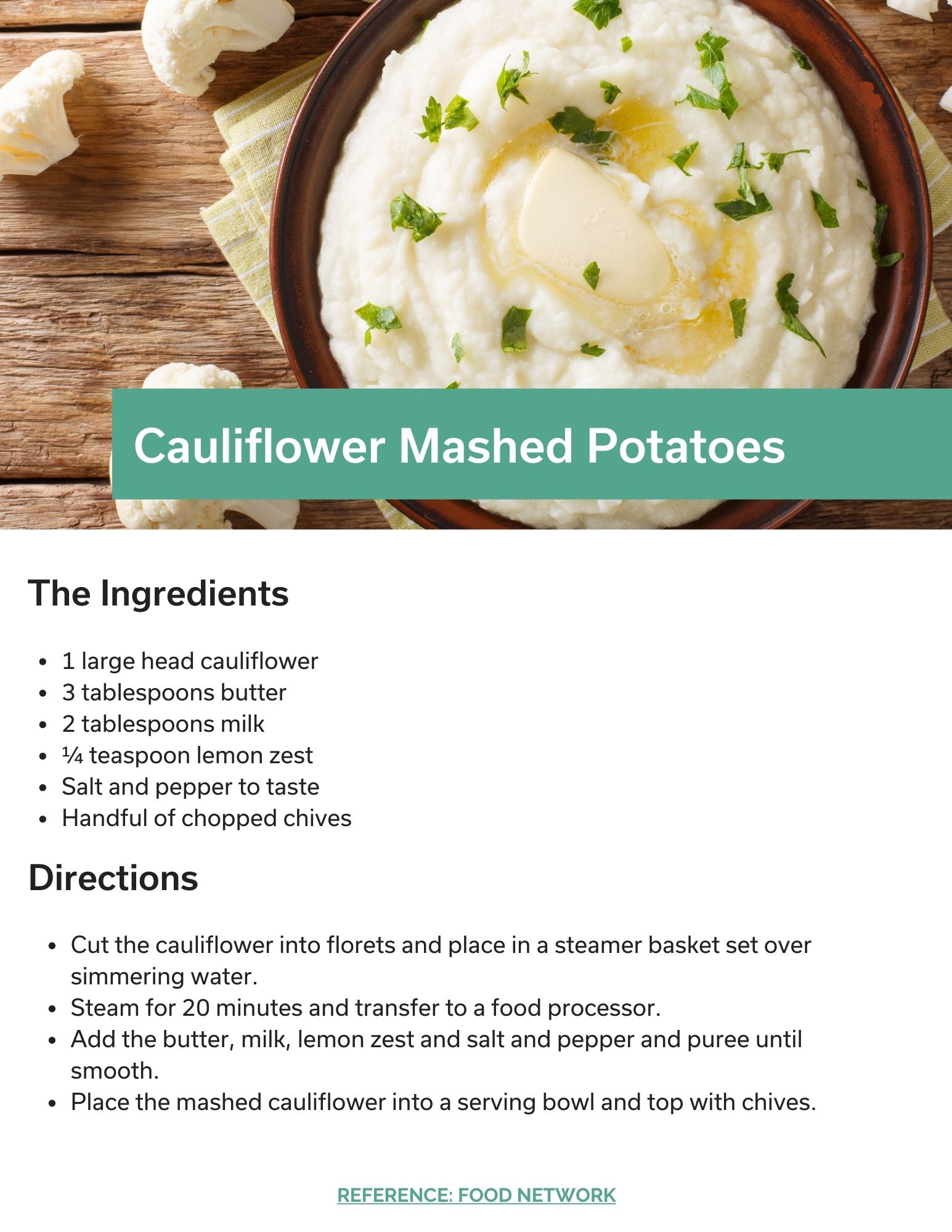 Cauliflower Mashed Potatoes