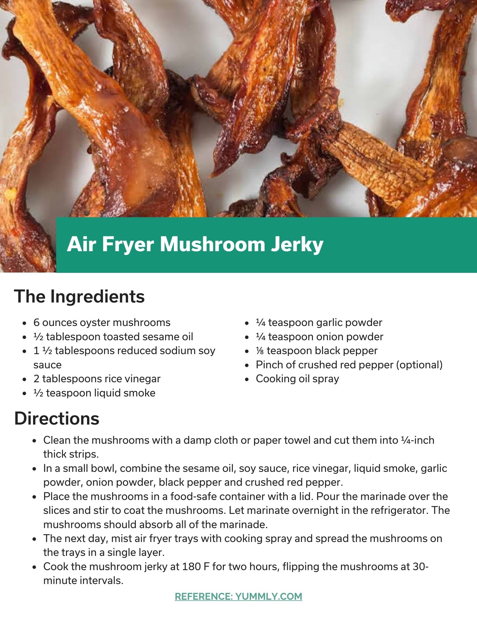 Air Fryer Mushroom Plant Jerky