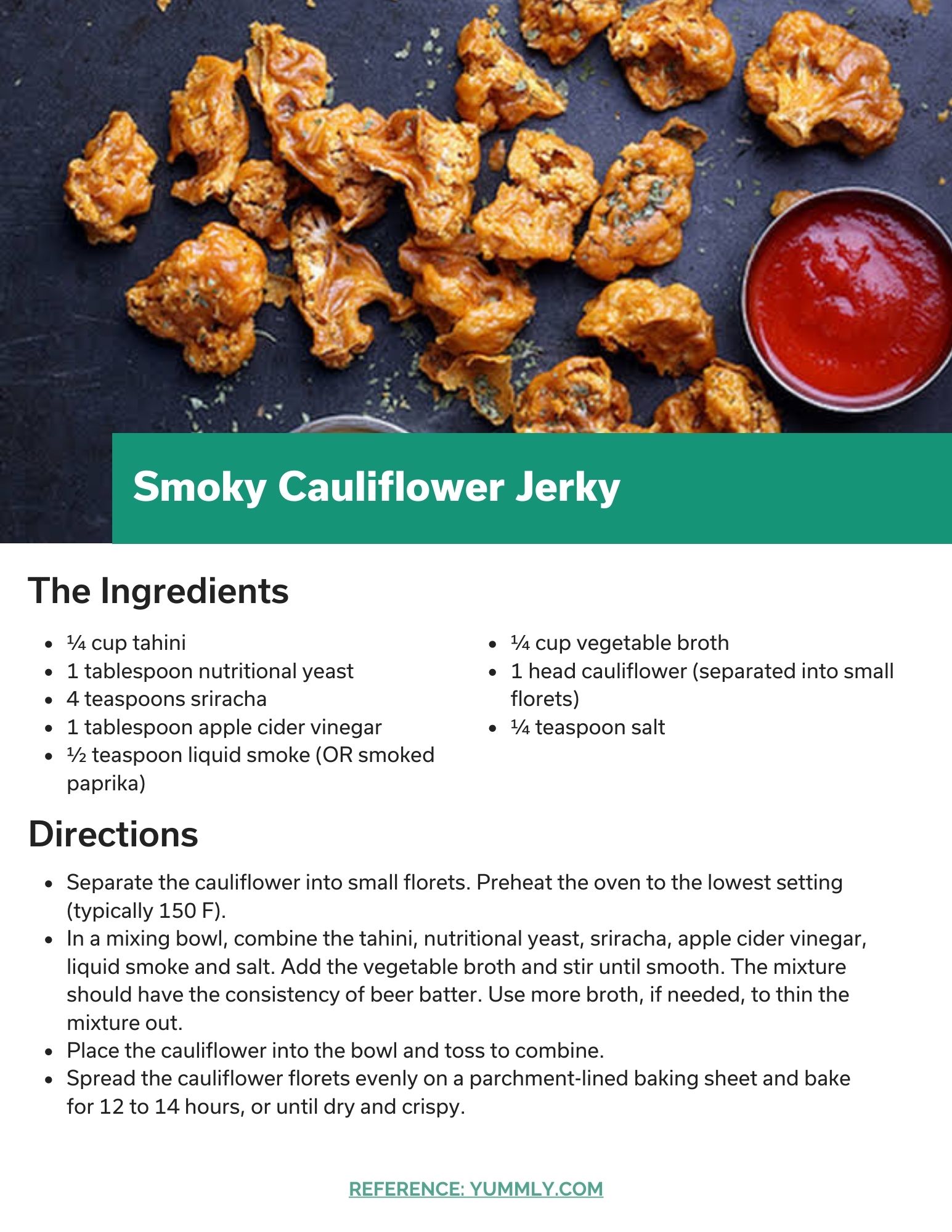 Smoky Cauliflower Jerky