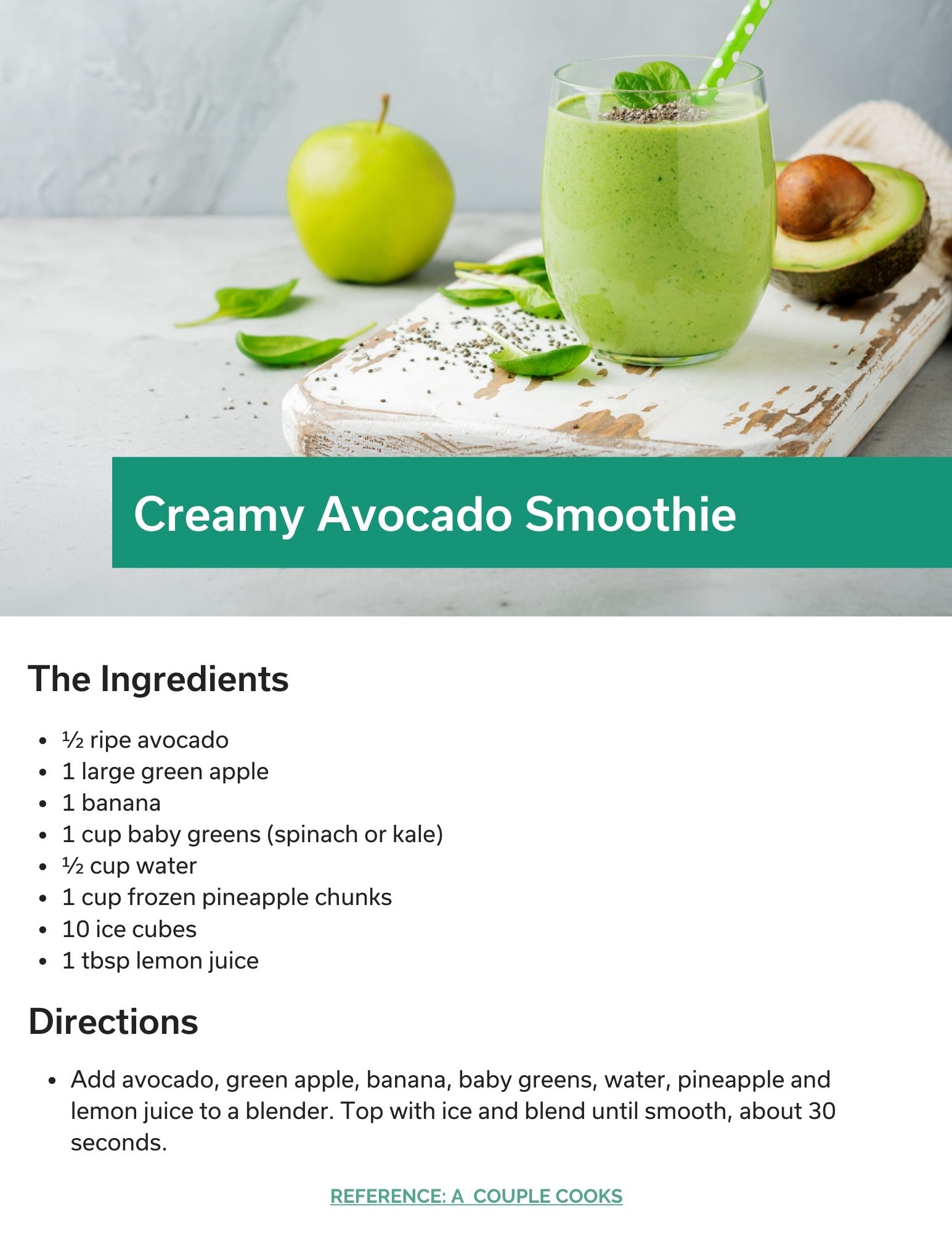 Creamy Avocado Smoothie recipe