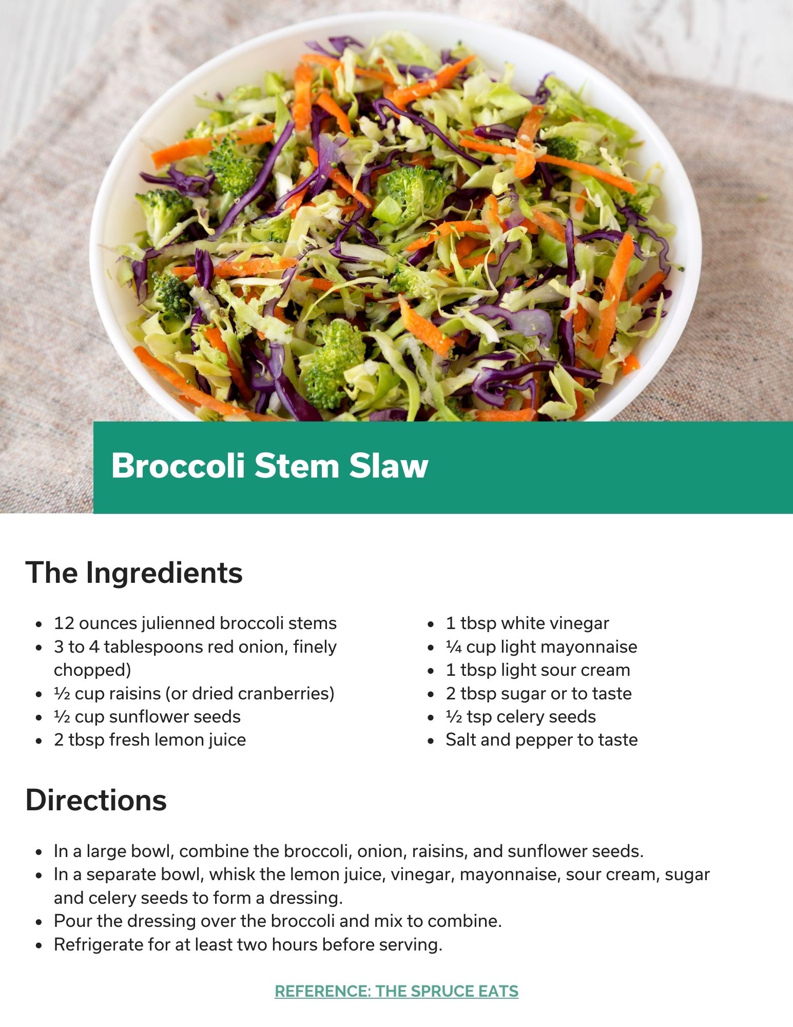 Brocoli Stem Slaw recipe