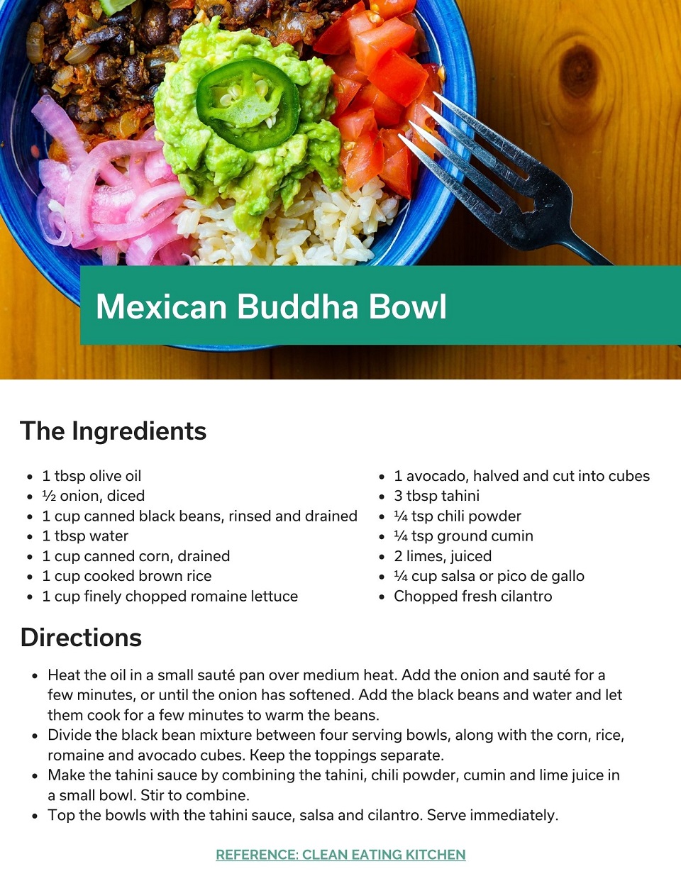 Buddha Bowl recipe