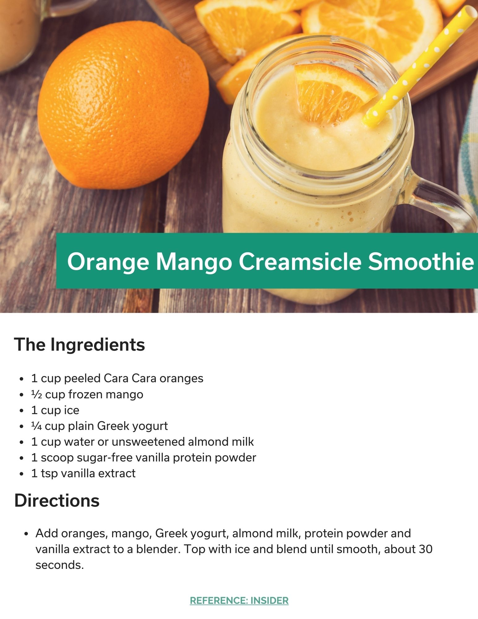 Orange Mango Creamsicle smoothie recipe