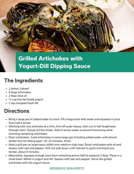 recipe artichokes yogurt dipping sauce