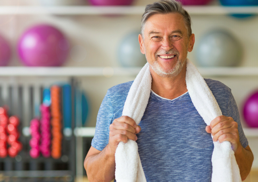 older man at gym