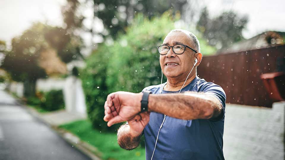 Man exercising outside